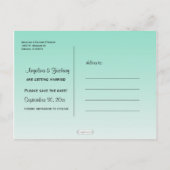 Blauwgroen Ombre Sla de datum Wedding Post Kaart (Achterkant)