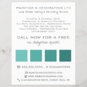 Blauwgroen Ombre Squares, Painter & Decorator Flyer (Voorkant)