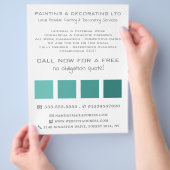 Blauwgroen Ombre Squares, Painter & Decorator Flyer (Hand)