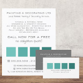 Blauwgroen Ombre Squares, Painter & Decorator Flyer