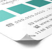 Blauwgroen Ombre Squares, Painter & Decorator Poster (Hoek)