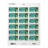 blauwgroen Ombre strand bruiloft adresetiketten Etiket (Full Sheet)