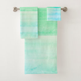 Blauwgroen Ombre Waterverf Bath Towels Bad Handdoek
