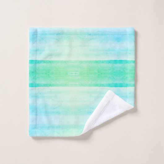Blauwgroen Ombre Waterverf Bath Towels Bad Handdoek (Wasdoekje)