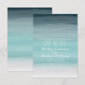 Blauwgroen ombré Wedding bespaart de datum Save The Date (Voorkant / Achterkant)