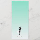 Blauwgroen Ombre Wedding Menu Kaart (Achterkant)