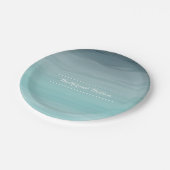 Blauwgroen ombré Wedding Papieren Bordje (Gekanteld)