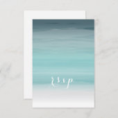 Blauwgroen ombré Wedding RSVP (Voorkant / Achterkant)