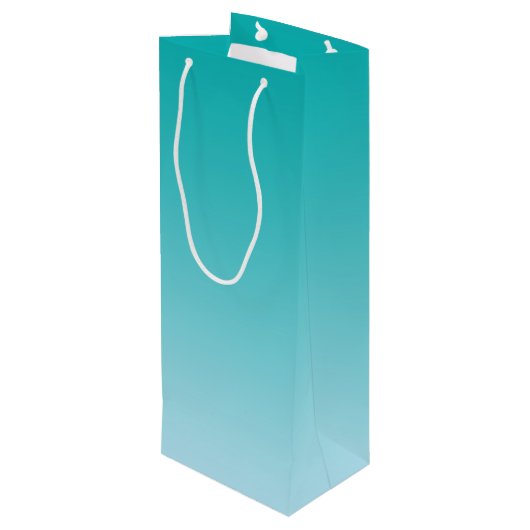 Blauwgroen Ombre Wijn Cadeautas (Achterkant Gekanteld)