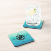 Blauwgroen Ombre Zee Bier Onderzetter (Rechterzijde)