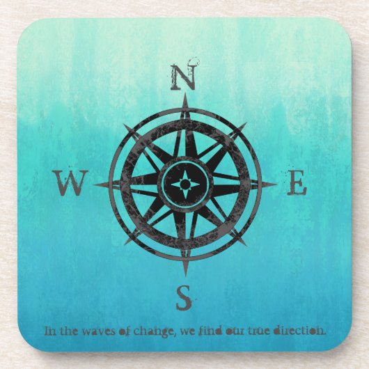 Blauwgroen Ombre Zee Bier Onderzetter (Voorkant)