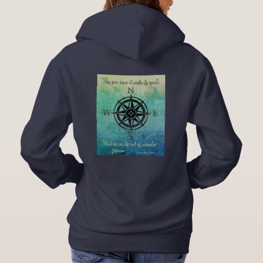Blauwgroen Ombre Zee Hoodie (Achterkant)