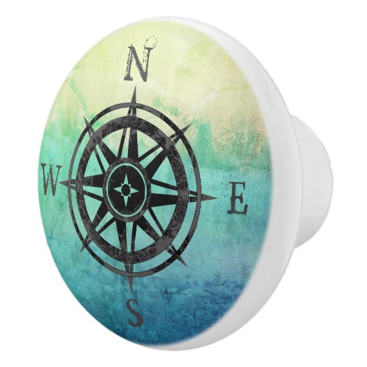 Blauwgroen Ombre Zee Keramische Knop (Rechts)