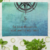 Blauwgroen Ombre Zee Nautical Theedoek (Gevouwen)