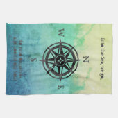 Blauwgroen Ombre Zee Nautical Theedoek (Horizontaal)