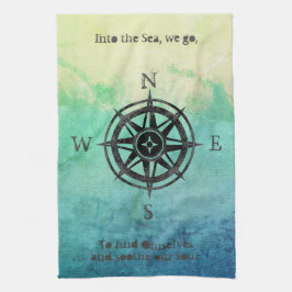 Blauwgroen Ombre Zee Nautical Theedoek