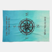 Blauwgroen Ombre Zee Nautical Theedoek (Horizontaal)