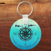 Blauwgroen Ombre Zee Sleutelhanger (Voorkant)