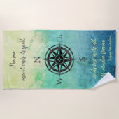 Blauwgroen Ombre Zee Strandlaken (Voorkant)