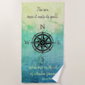 Blauwgroen Ombre Zee Strandlaken (Voorkant)