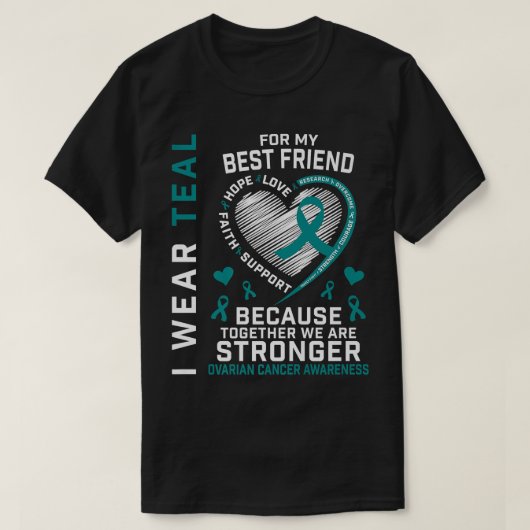 Blauwgroen ondersteuning voor beste vriendelijkhei t-shirt (Design voorkant)