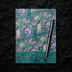 Blauwgroen onderwaterluxe Praktische pastel Seas Notitieboek