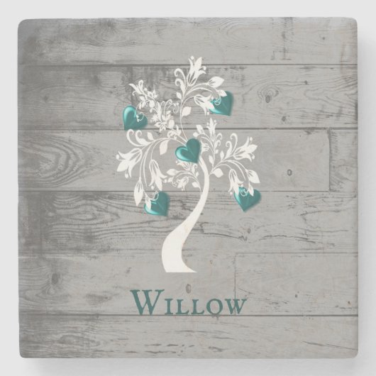 Blauwgroen Onderzetter van de Boom van het hart Ge (Voorkant)