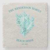 Blauwgroen Onderzetter van de Stem van Shell van d (Voorkant)