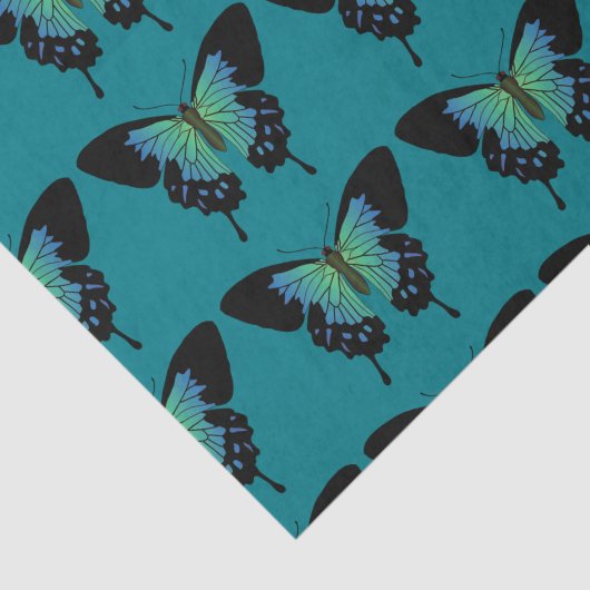 Blauwgroen ontkoppeling van vlinders tissuepapier (Detail)