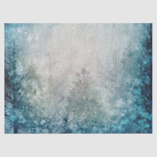 Blauwgroen ontkoppeling van winterpingbomen tissuepapier (Voorkant)