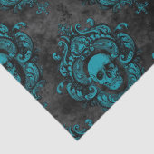 Blauwgroen ontvlechting van de huid en donkergrijz tissuepapier (Detail)