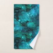Blauwgroen ontwerp uit de galaxreeks 6 bad handdoek (Handdoek)