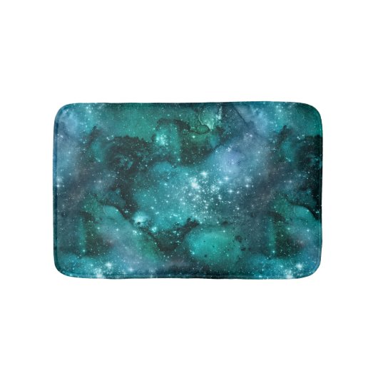 Blauwgroen ontwerp uit de galaxreeks 6 badmat (Voorkant)