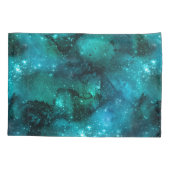 Blauwgroen ontwerp uit de galaxreeks 6 kussensloop (Achterkant-Links)