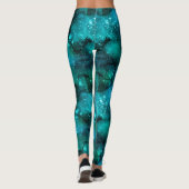 Blauwgroen ontwerp uit de galaxreeks 6 leggings (Achterkant)