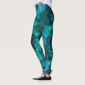 Blauwgroen ontwerp uit de galaxreeks 6 leggings (Links)