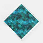 Blauwgroen ontwerp uit de galaxreeks 6 servet (Hoek)