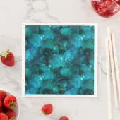 Blauwgroen ontwerp uit de galaxreeks 6 servet (Insitu)