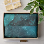 Blauwgroen ontwerp uit de galaxreeks 6 tissuepapier (Geschenk)