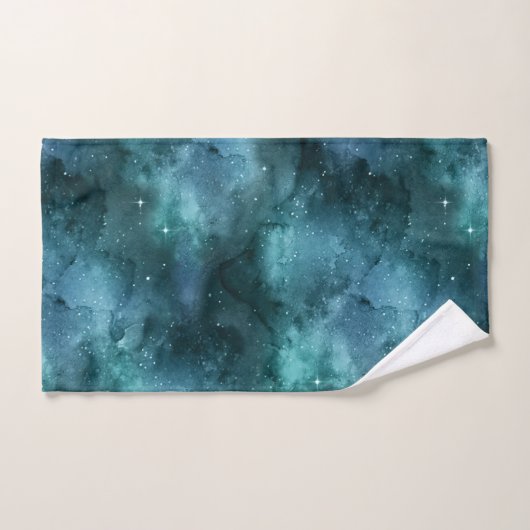 Blauwgroen ontwerp uit de galaxreeks 7 bad handdoek (Handdoek)
