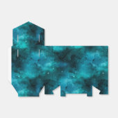 Blauwgroen ontwerp uit de galaxreeks 7 bedankdoosjes (Uitgevouwen)