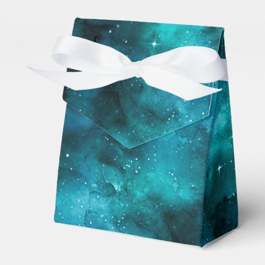 Blauwgroen ontwerp uit de galaxreeks 7 bedankdoosjes (Voorkant Zijde)