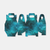 Blauwgroen ontwerp uit de galaxreeks 7 bedankdoosjes (Uitgevouwen)