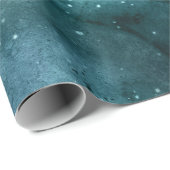 Blauwgroen ontwerp uit de galaxreeks 7 cadeaupapier (Rol Hoek)