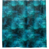 Blauwgroen ontwerp uit de galaxreeks 7 douchegordijn (Voorkant)