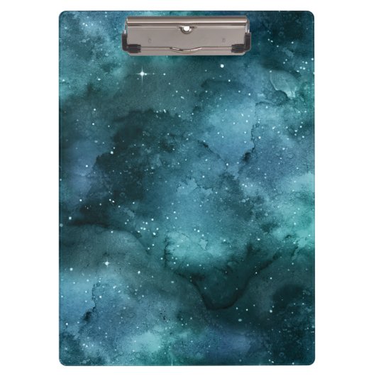 Blauwgroen ontwerp uit de galaxreeks 7 klembord (Voorkant)