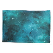 Blauwgroen ontwerp uit de galaxreeks 7 kussensloop (Achterkant-Links)