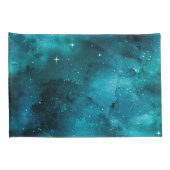 Blauwgroen ontwerp uit de galaxreeks 7 kussensloop (Achterkant-Rechts)