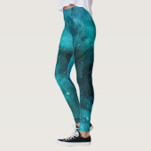 Blauwgroen ontwerp uit de galaxreeks 7 leggings (Links)