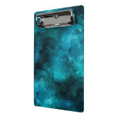 Blauwgroen ontwerp uit de galaxreeks 7 mini klembord (Angled2)